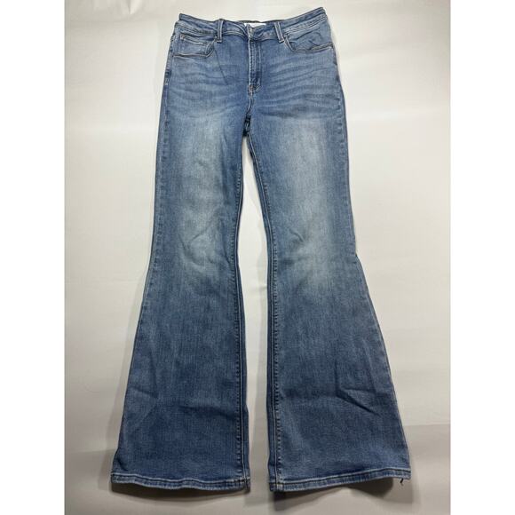 Risen Jeans Women's Flare Leg Blue Stretch Denim Jeans - Size 13 (31x32.5) - Picture 1 of 6